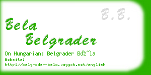 bela belgrader business card